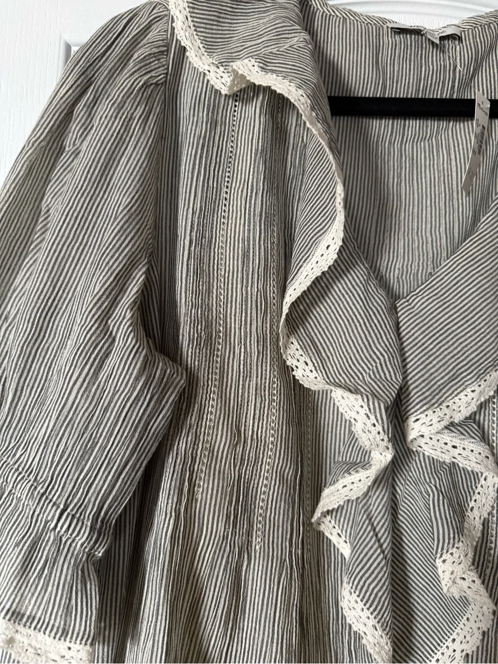 Madewell Blaire Mini Dress in Black And Ivory Micro Stripe - Picture 5 of 10